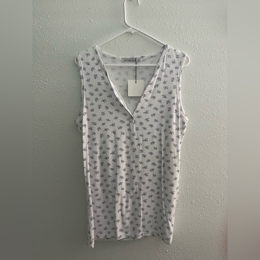 Michelle Mae V-Neck Tank Top with functional buttons